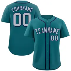 Aqua Gray-Navy Bull Classic Authentic Baseball Jersey 1