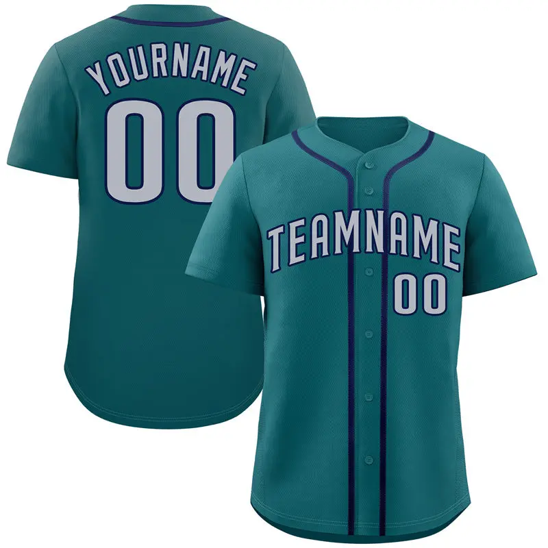 Aqua Gray-Navy Bull Classic Authentic Baseball Jersey