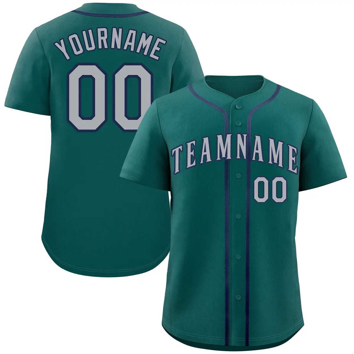 Aqua Gray-Navy Classic Authentic Baseball Jersey