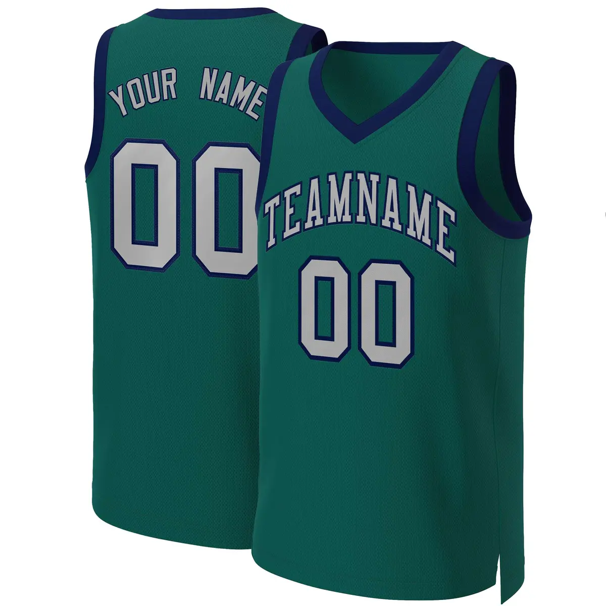 Aqua Gray-Navy Classic Basketball Jersey