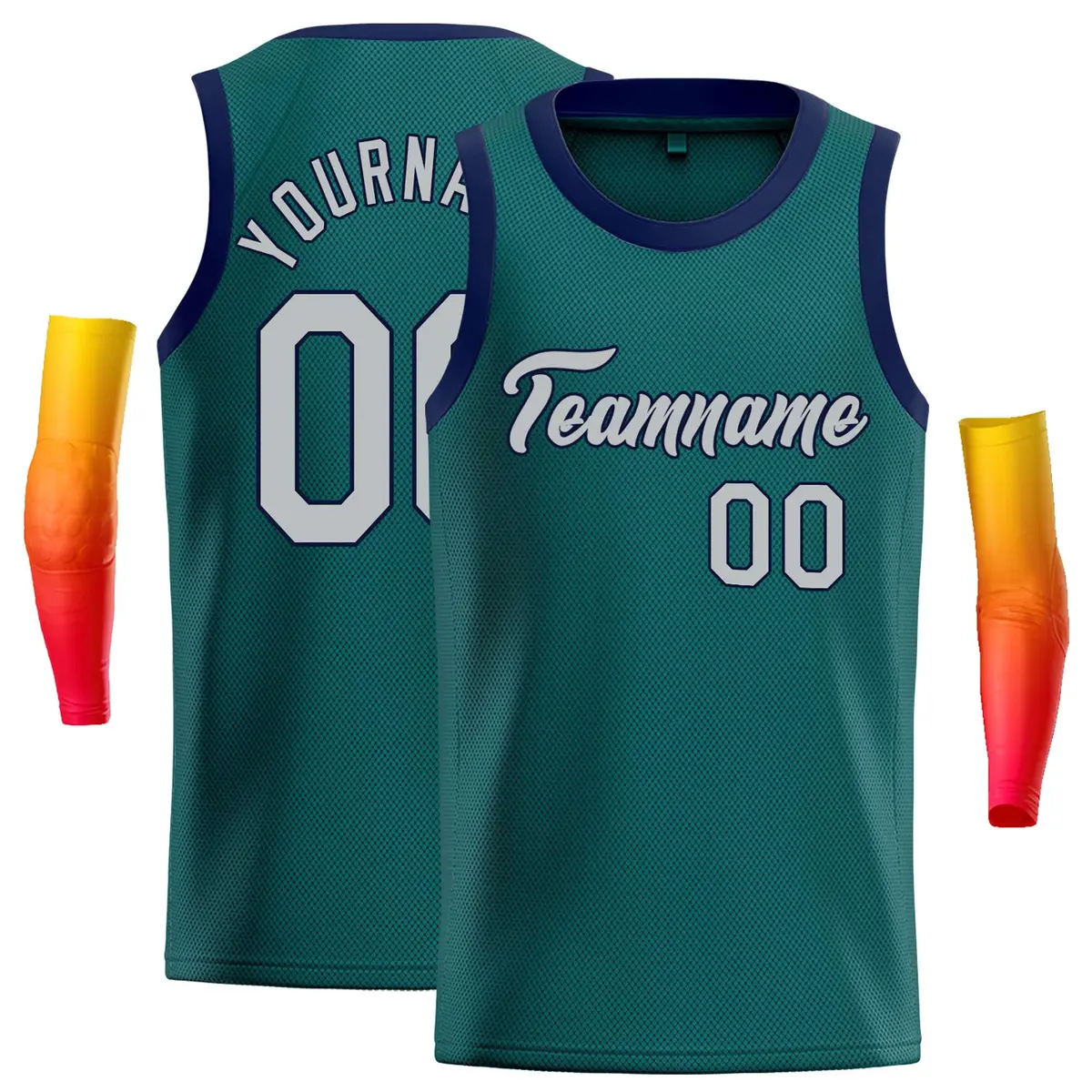 Aqua Gray-Navy Classic Casual Basketball Jersey