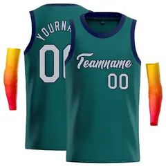 Aqua Gray-Navy Classic Casual Basketball Jersey