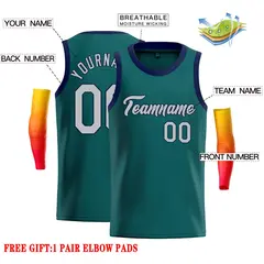 Aqua Gray-Navy Classic Casual Basketball Jersey 2
