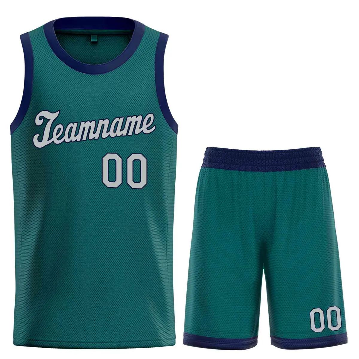 Aqua Gray-Navy Classic Sets Basketball Uniform Jersey