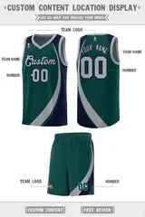 Aqua Gray-Navy Color Block Basketball Jersey 2