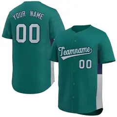 Aqua Gray-Navy Side Two-Tone Authentic Baseball Jersey