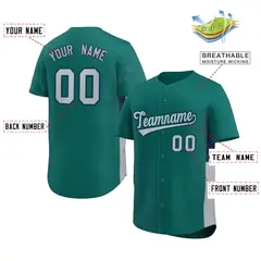 Aqua Gray-Navy Side Two-Tone Authentic Baseball Jersey 2