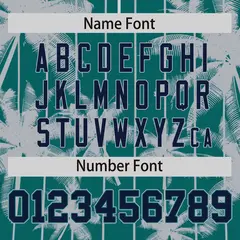 Aqua Gray Pinstripe Coconut Tree Baseball Jersey 4