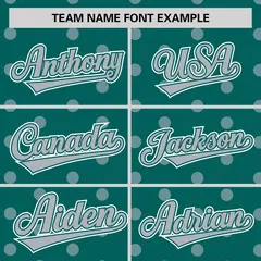 Aqua Gray Polka Dot Graffiti Authentic Baseball Jersey 3