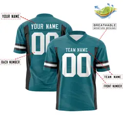 Aqua Gray Scratch Pattern Authentic Football Jersey 2