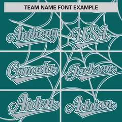 Aqua Gray Spider Web Raglan Sleeves Baseball Jersey 3