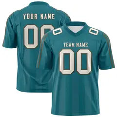 Aqua Gray Vertical Fine Stripe Gradient Football Jersey