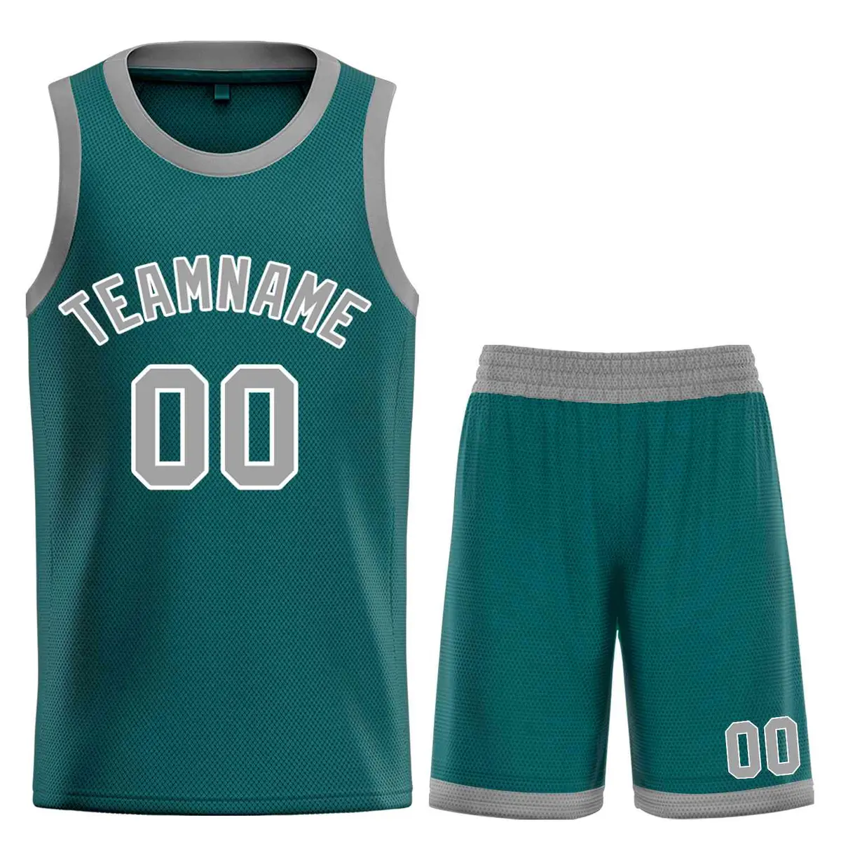 Aqua Gray-White Bull Classic Sets Curved Basketball Jersey