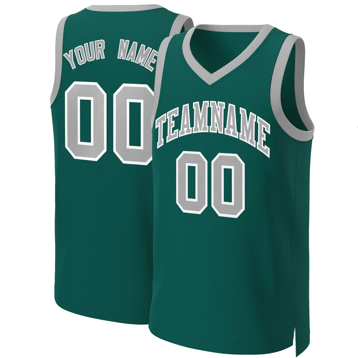 Aqua Gray-White Classic Basketball Jersey
