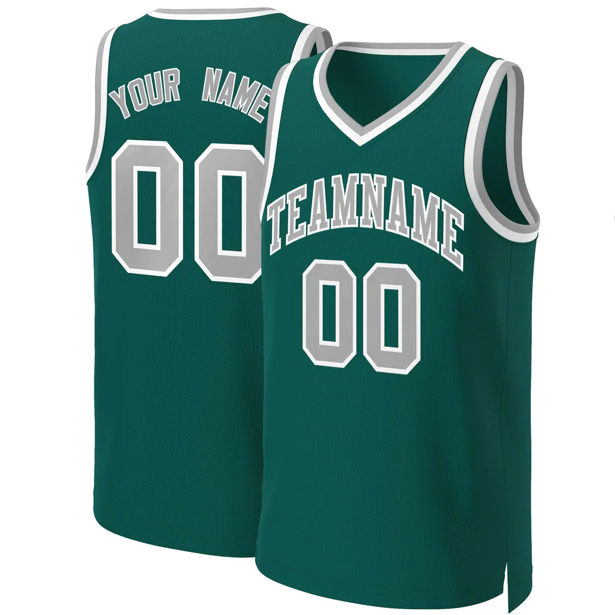 Aqua Gray-White Classic Basketball Jersey
