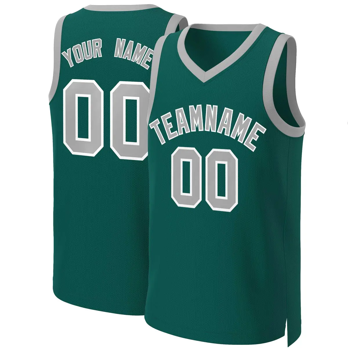 Aqua Gray-White Classic Basketball Jersey