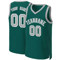 Aqua Gray-White Classic Basketball Jersey 1