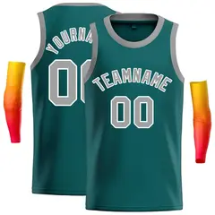 Aqua Gray-White Classic Casual Basketball Jersey