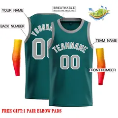 Aqua Gray-White Classic Casual Basketball Jersey 2