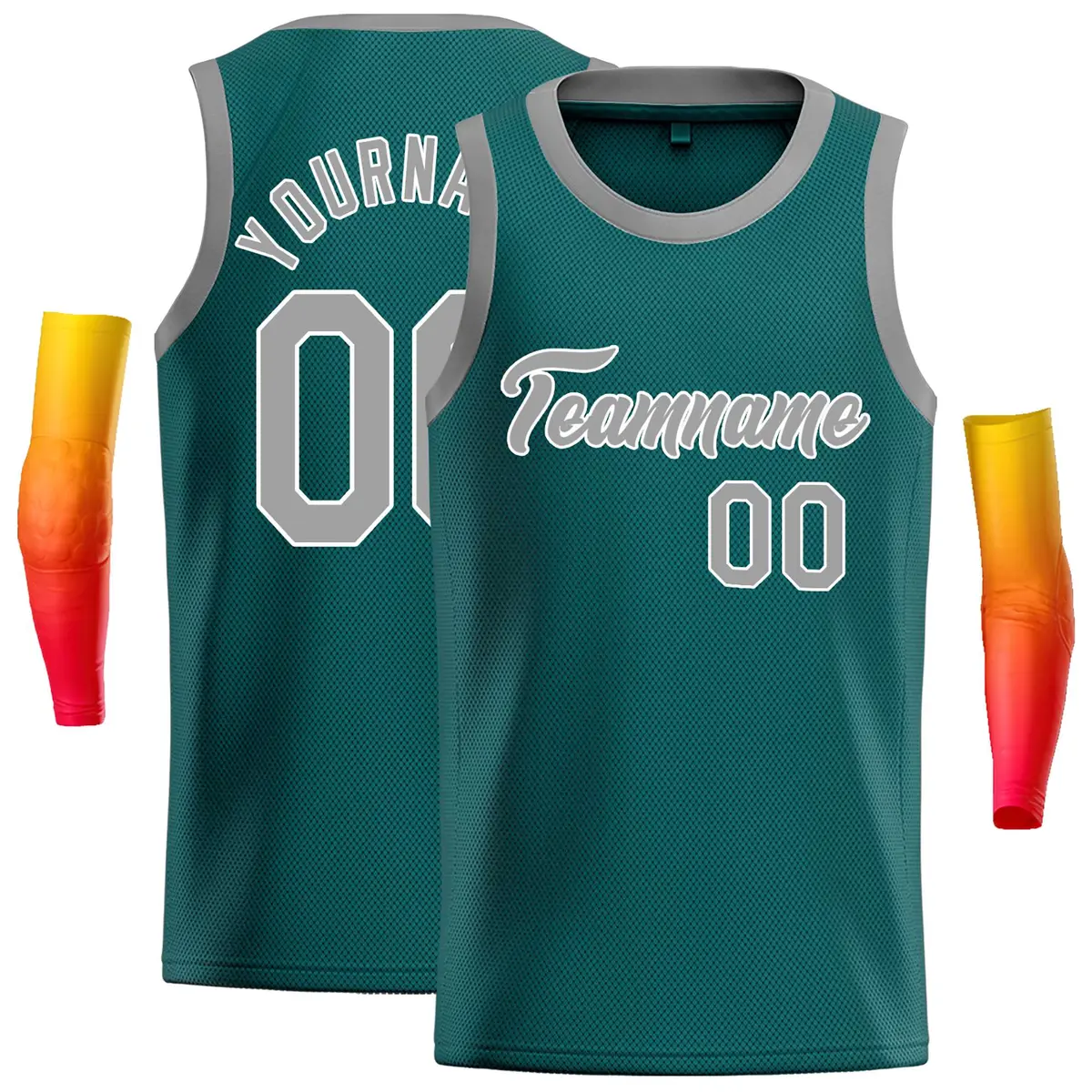 Aqua Gray-White Classic Casual Basketball Jersey