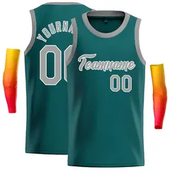Aqua Gray-White Classic Casual Basketball Jersey