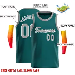 Aqua Gray-White Classic Casual Basketball Jersey 2