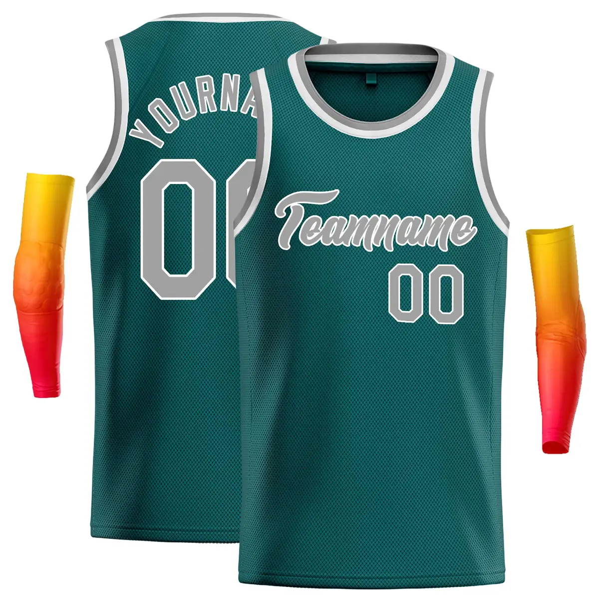 Aqua Gray-White Classic Casual Basketball Jersey
