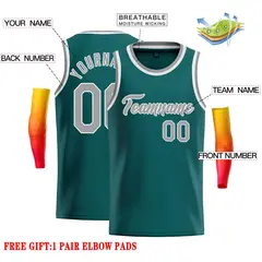 Aqua Gray-White Classic Casual Basketball Jersey 2