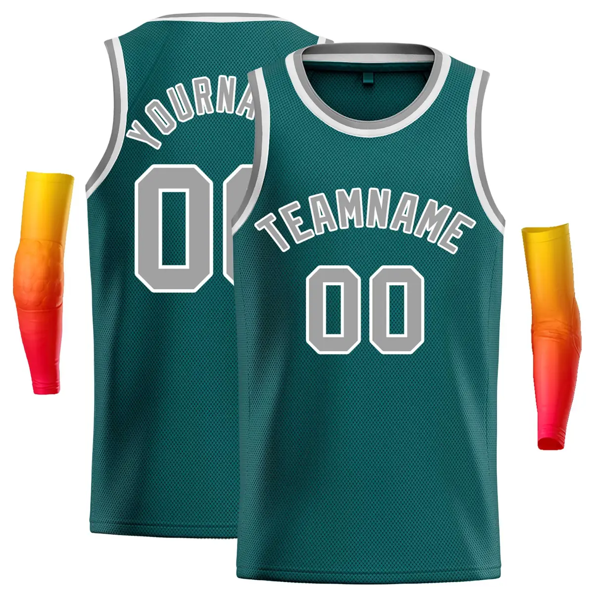 Aqua Gray-White Classic Casual Basketball Jersey