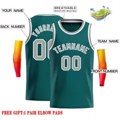 Aqua Gray-White Classic Casual Basketball Jersey 2
