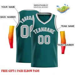 Aqua Gray-White Classic Tops Men Casual Basketball Jersey 2