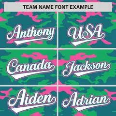 Aqua Green-Pink Camo Authentic Baseball Jersey 3