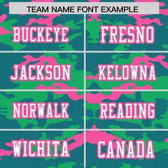 Aqua Green-Pink Camo Authentic Football Jersey 3