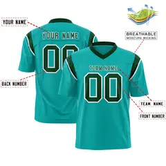 Aqua Green Shoulder Cut Two-Tone Flag Football Jersey 2