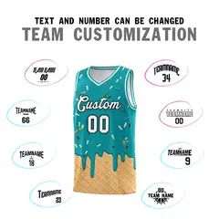 Aqua Ice Cream Element Pattern Basketball Kits 4