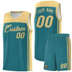 Aqua Khaki Classic Sports Uniform Basketball Jersey