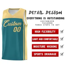 Aqua Khaki Classic Sports Uniform Basketball Jersey 2