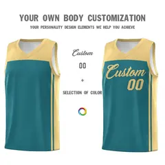 Aqua Khaki Classic Sports Uniform Basketball Jersey 3