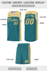 Aqua Khaki Classic Sports Uniform Basketball Jersey 5