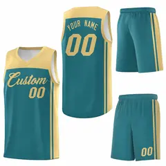 Aqua Khaki Classic Sports Uniform Basketball Jersey 6