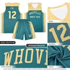 Aqua Khaki Classic Sports Uniform Basketball Jersey 7