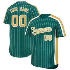 Aqua Khaki Pinstripe Two-tone Side Authentic Baseball Jersey 1