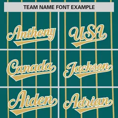 Aqua Khaki Pinstripe Two-tone Side Authentic Baseball Jersey 3