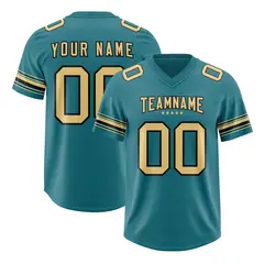 Aqua Khaki Retro Sleeve Line Authentic Football Jersey 1