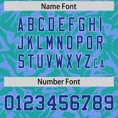 Aqua Light Blue Graffiti Pattern Authentic Baseball Jersey 4