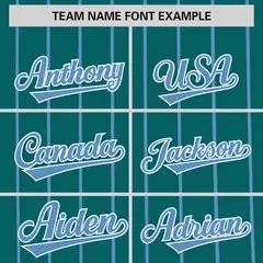 Aqua Light Blue Pinstripe Two-tone Side Baseball Jersey 3