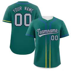 Aqua Light Gray Gradient Ribbed Authentic Baseball Jersey 1