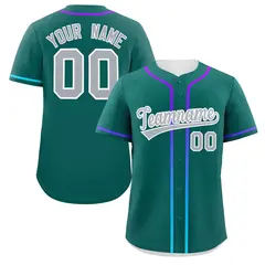 Aqua Light Gray Gradient Ribbed Authentic Baseball Jersey 1