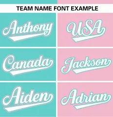 Aqua Light Pink Stripe-Solid Combo Baseball Jersey 3