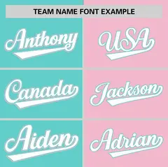 Aqua Light Pink Striped Two Tone Authentic Baseball Jersey 3